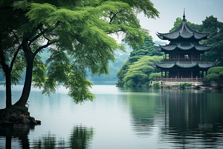 杭州城市风光江南风景摄影图