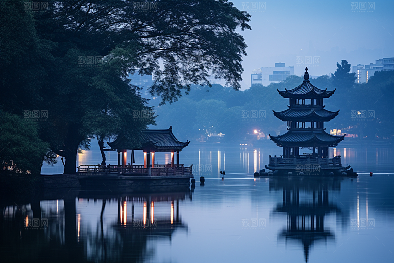 杭州城市风光地标高清摄影图