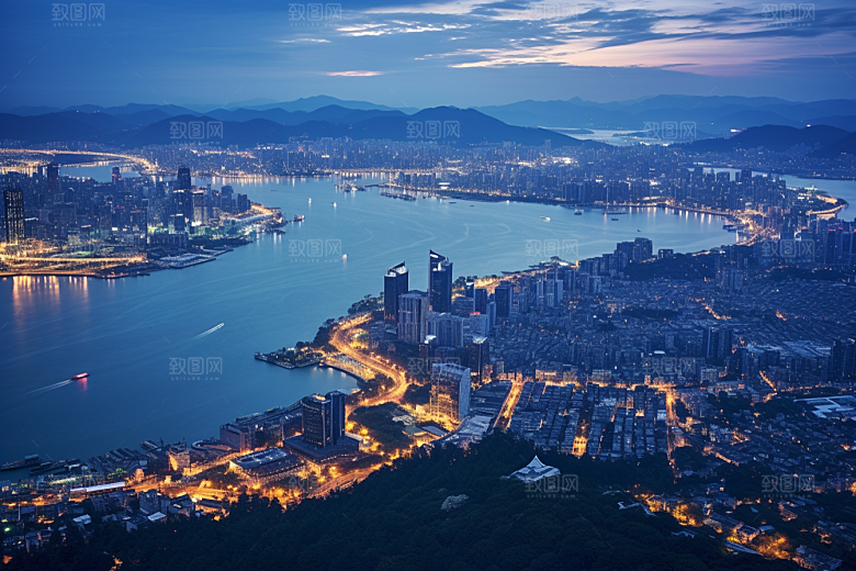 杭州城市风光国内游都市摄影图