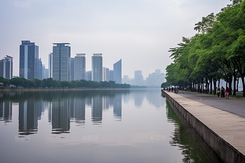 杭州城市风光高清景色摄影图