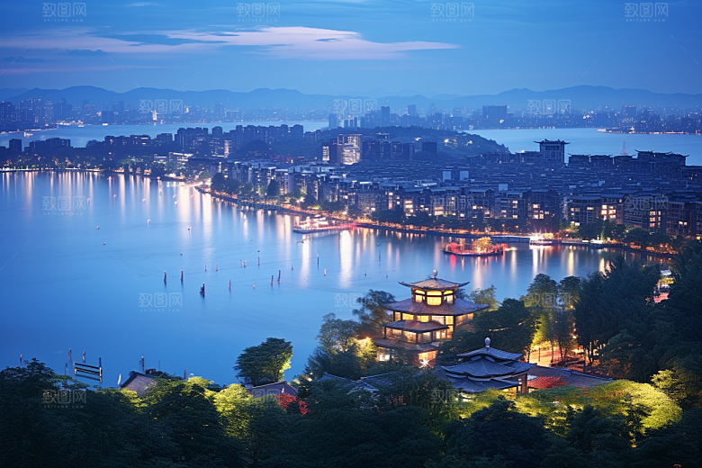 杭州城市风光旅行都市摄影图