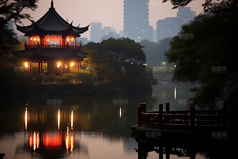 杭州城市风光国内游风景摄影图