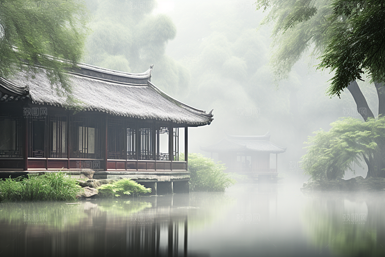 杭州城市风光景点南宋古都摄影图