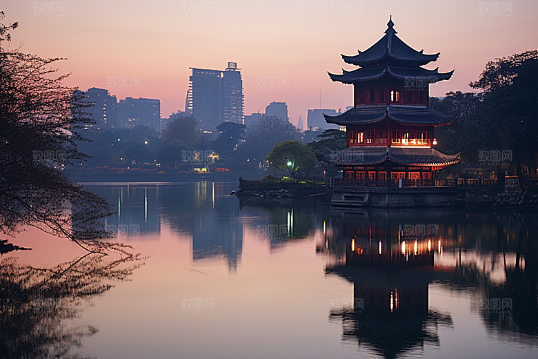 杭州城市风光旅游旅行摄影图