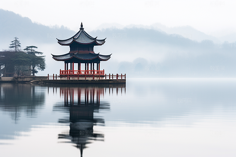 杭州城市风光南宋古都景色摄影图