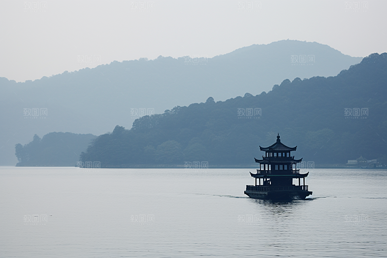 杭州城市风光高清景点摄影图