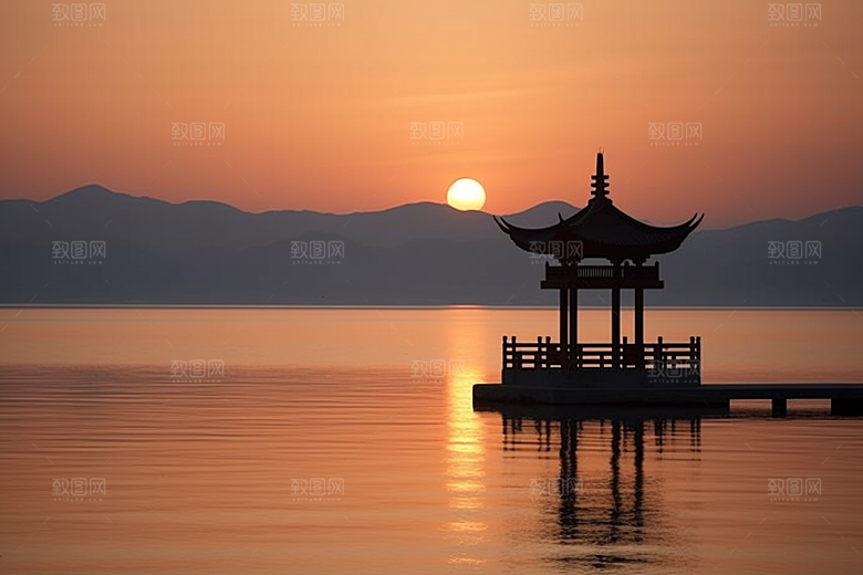 杭州城市风光旅游南宋古都摄影图