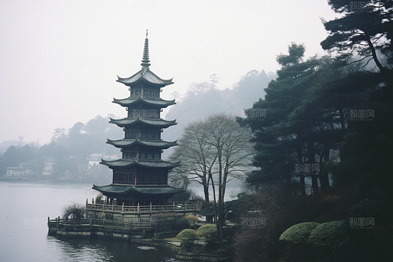杭州城市风光景点旅行摄影图
