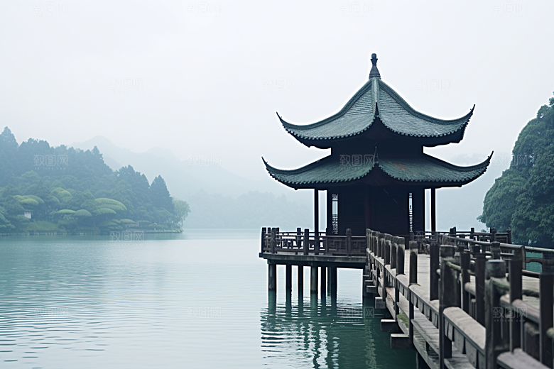 杭州城市风光南宋古都景色摄影图