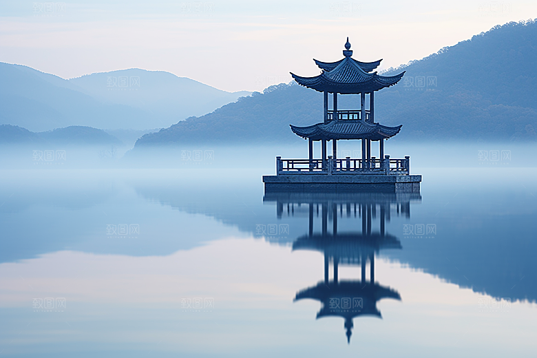 杭州城市风光南宋古都风景摄影图