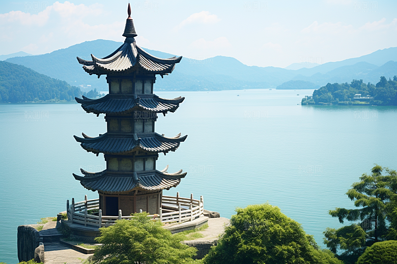 杭州城市风光旅游景点摄影图