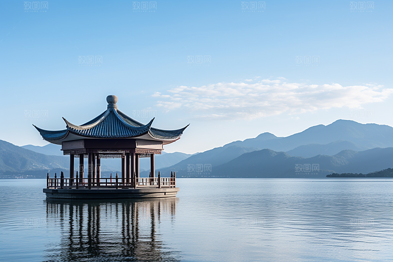 杭州城市风光江南景色摄影图
