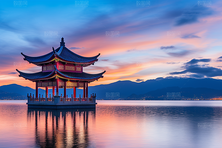 杭州城市风光景点国内游摄影图