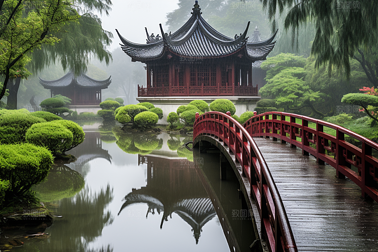 杭州城市风光景点风景摄影图