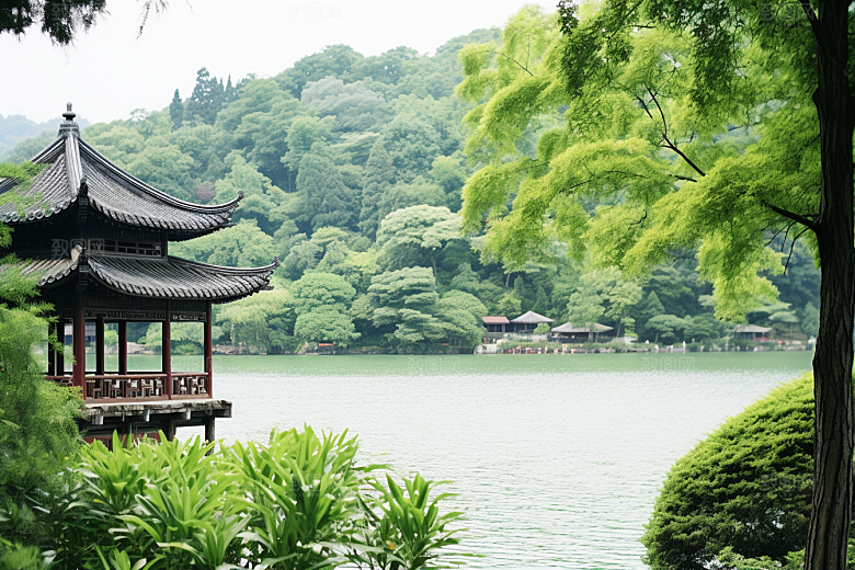 杭州城市风光景点南宋古都摄影图