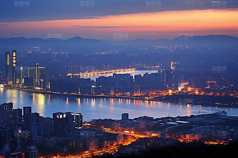 杭州城市风光景点旅行摄影图