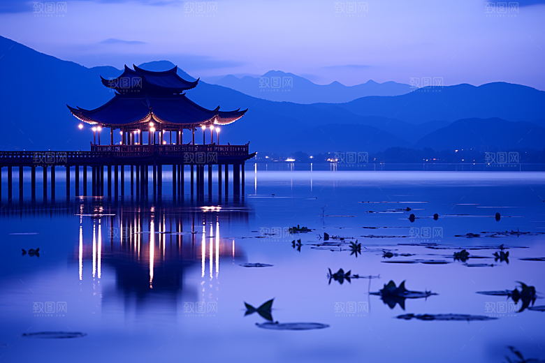 杭州城市风光旅行风景摄影图