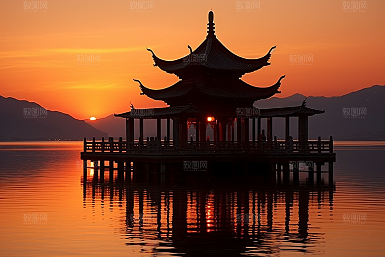 杭州城市风光景点高清摄影图