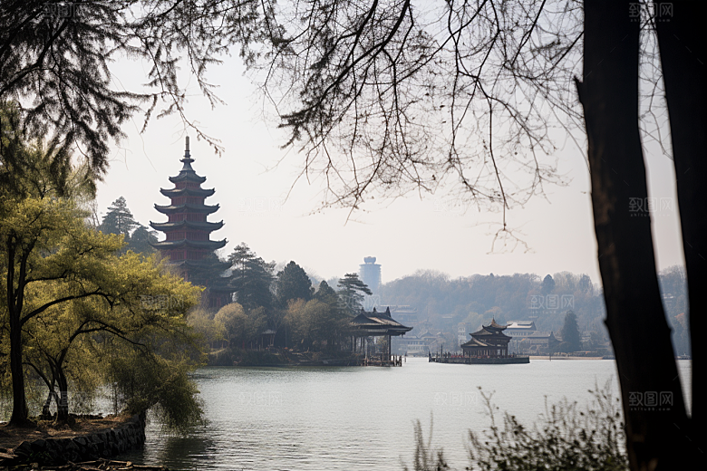 杭州城市风光国内游风景摄影图