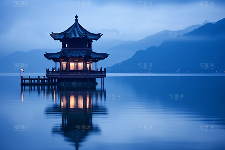 杭州城市风光景色风景摄影图
