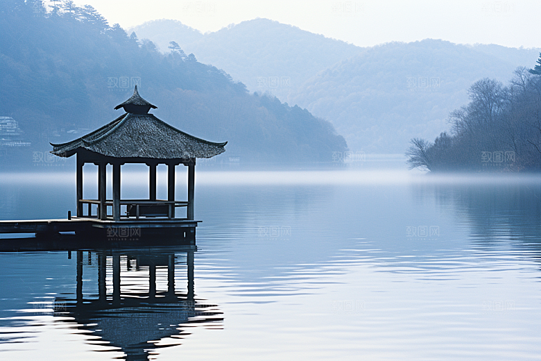 杭州城市风光地标景点摄影图