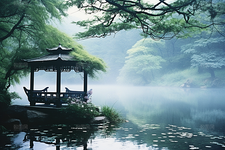 杭州城市风光景色地标摄影图