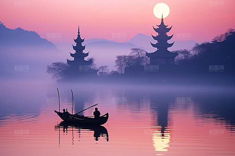 杭州城市风光旅游江南摄影图