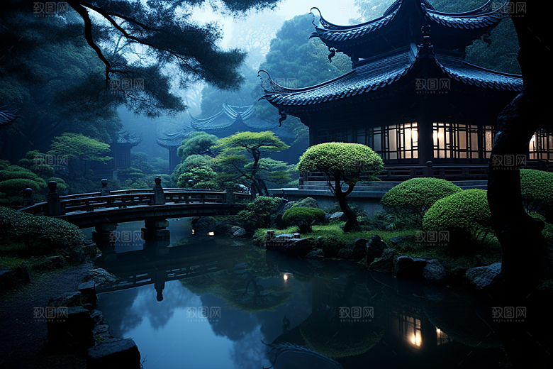 杭州城市风光南宋古都景点摄影图