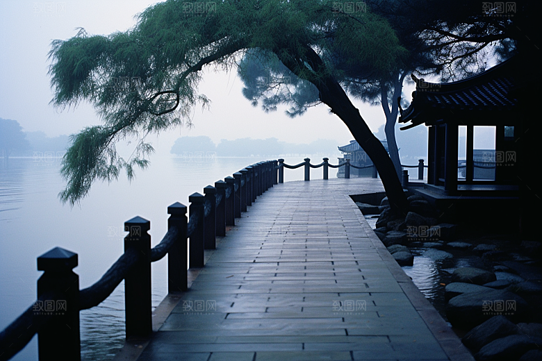 杭州城市风光风景景点摄影图