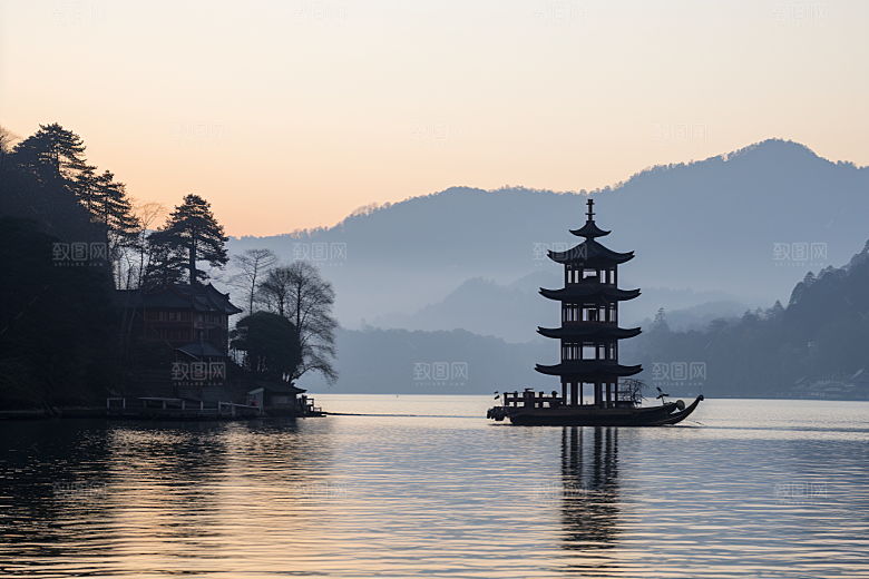 杭州城市风光旅行高清摄影图