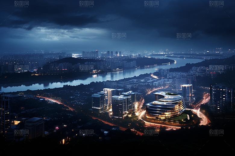 杭州城市风光景色高清摄影图