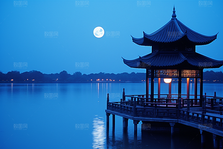 杭州城市风光景色地标摄影图