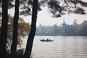 杭州城市风光高清景色摄影图