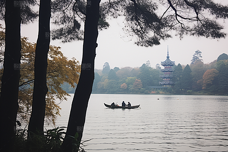 杭州城市风光高清景色摄影图