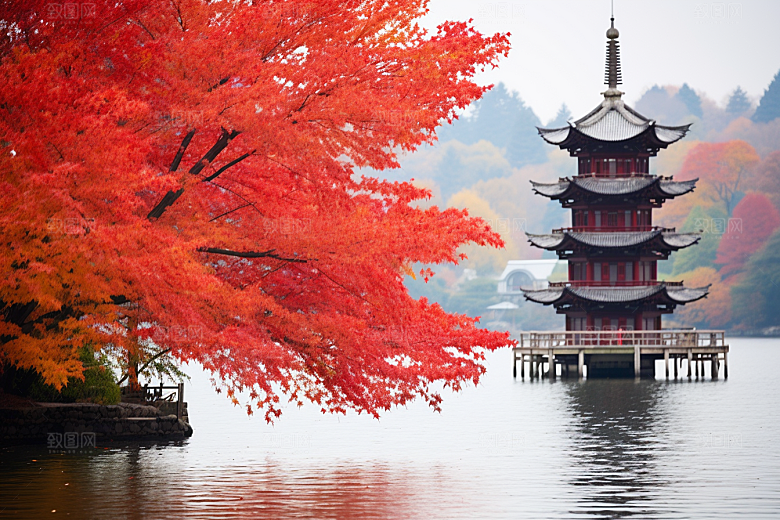 杭州城市风光南宋古都景点摄影图