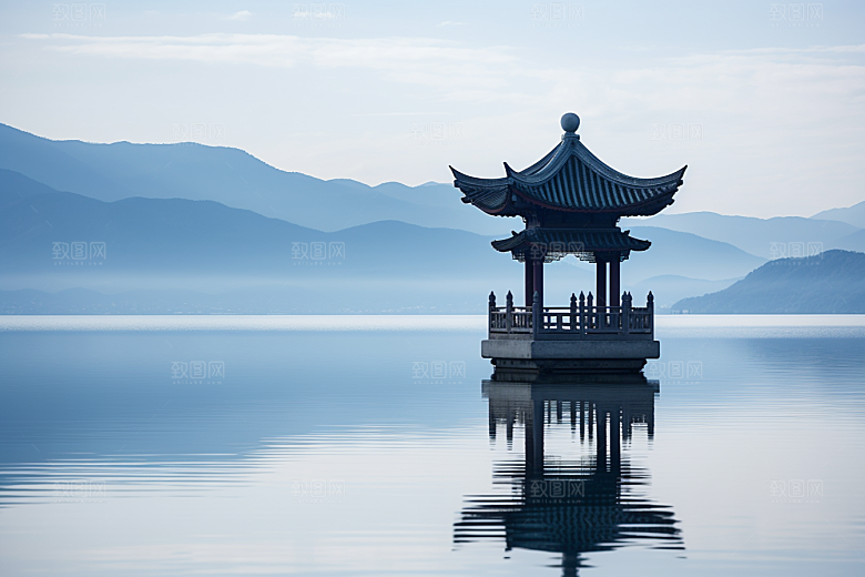 杭州城市风光地标景色摄影图