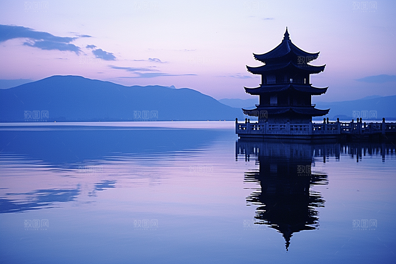 杭州城市风光景色风景摄影图