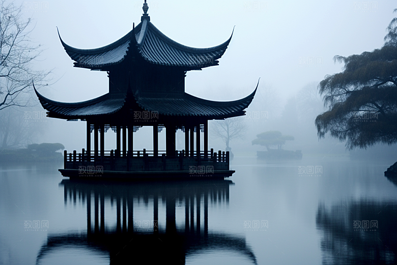 杭州城市风光景色都市摄影图