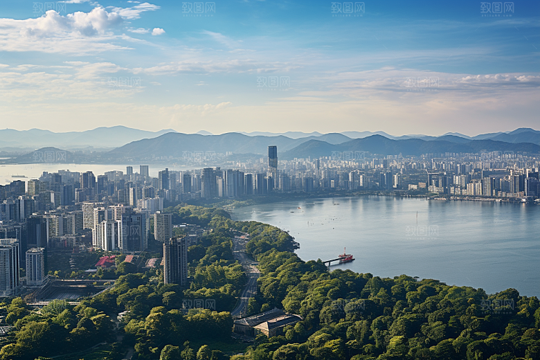 杭州城市风光风景旅游摄影图