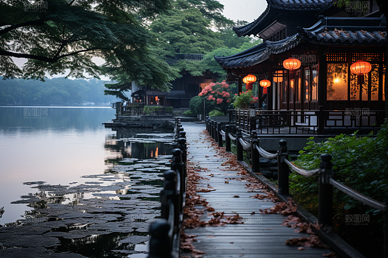 杭州城市风光南宋古都风景摄影图
