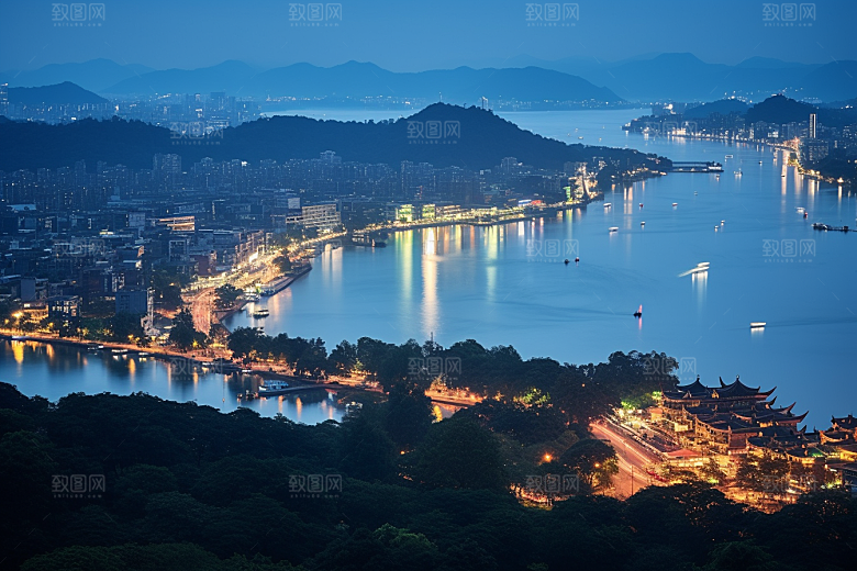 杭州城市风光南宋古都景点摄影图