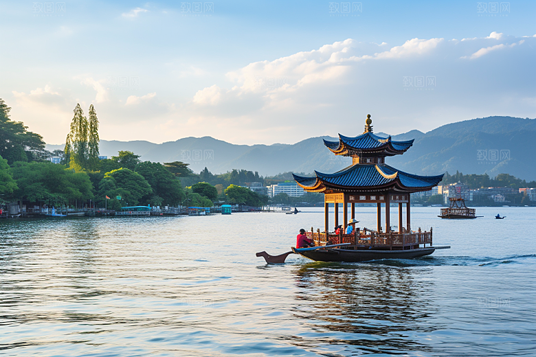 杭州城市风光江南国内游摄影图