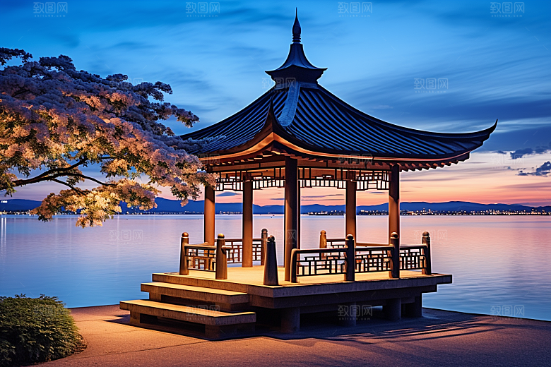 杭州城市风光江南旅游摄影图