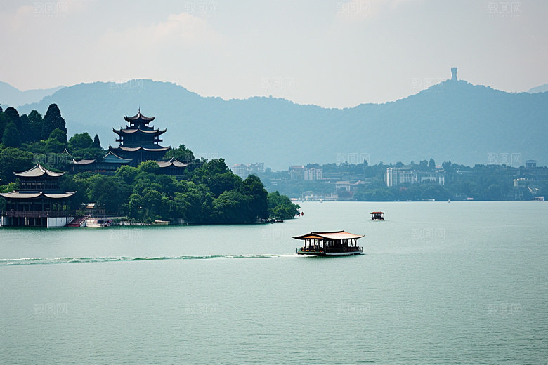 杭州城市风光南宋古都景色摄影图