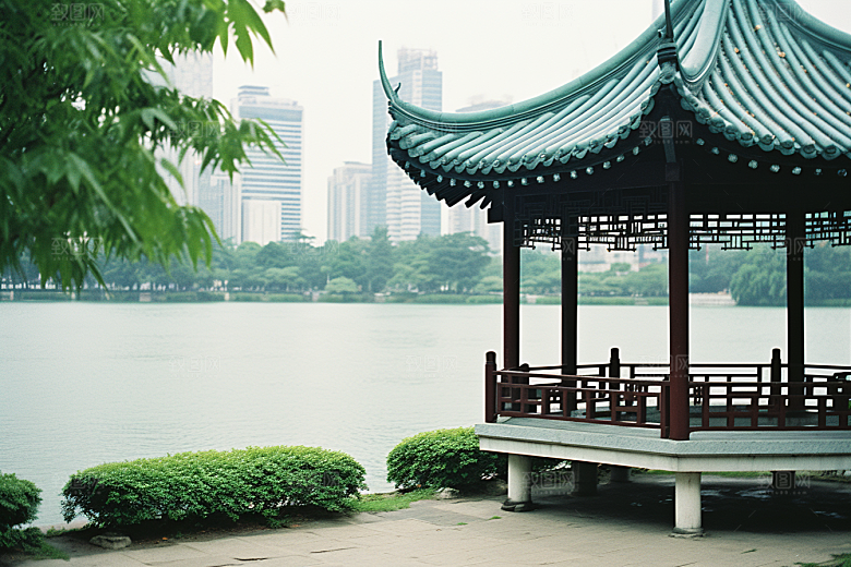 杭州城市风光都市地标摄影图