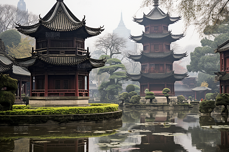 杭州城市风光高清江南摄影图