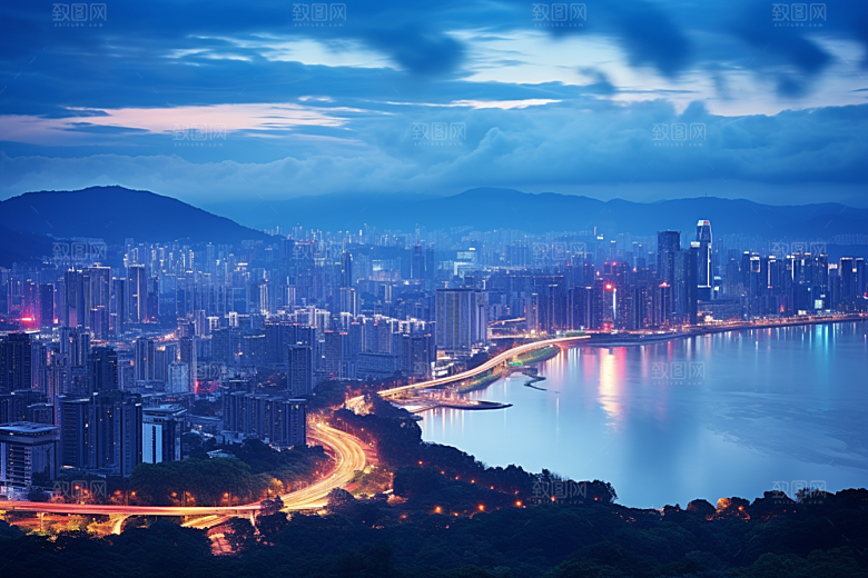 杭州城市风光风景国内游摄影图