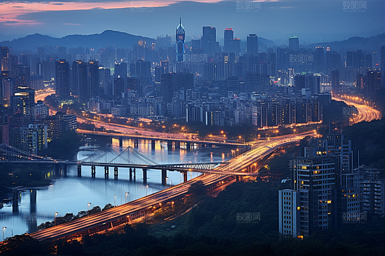 杭州城市风光都市风景摄影图