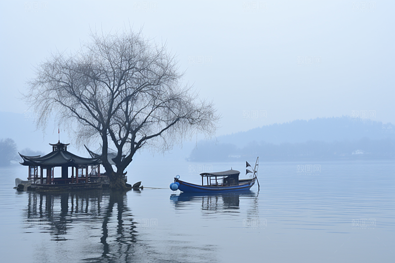 杭州城市风光景点风景摄影图
