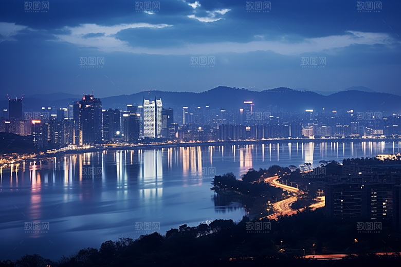 杭州城市风光旅行都市摄影图